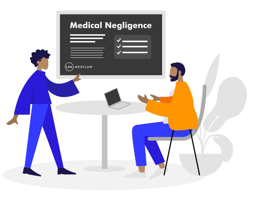 Graphic of a medical negligence discussion